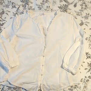 LC Lauren Conrad Cream Button-Up Blouse